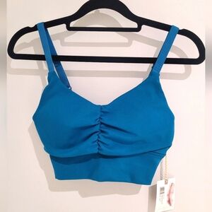 NWT- Jessica SimpsonBlue Ruched Sports Bra- XS